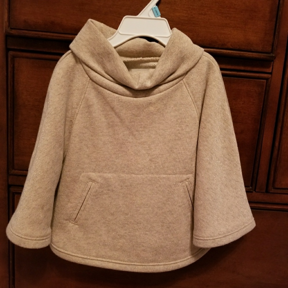 Toddler girl cowl neck sparkle poncho